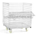 Gavanized Folding Metal Wire Storage Cage com rodas